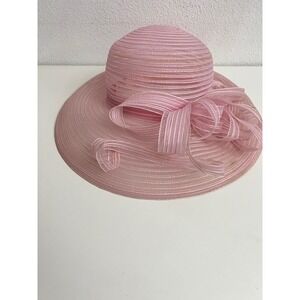 Giovannio Pink Wide Brim Sun Hat Kentucky Derby Occasion Bow Mesh Dress Hat
